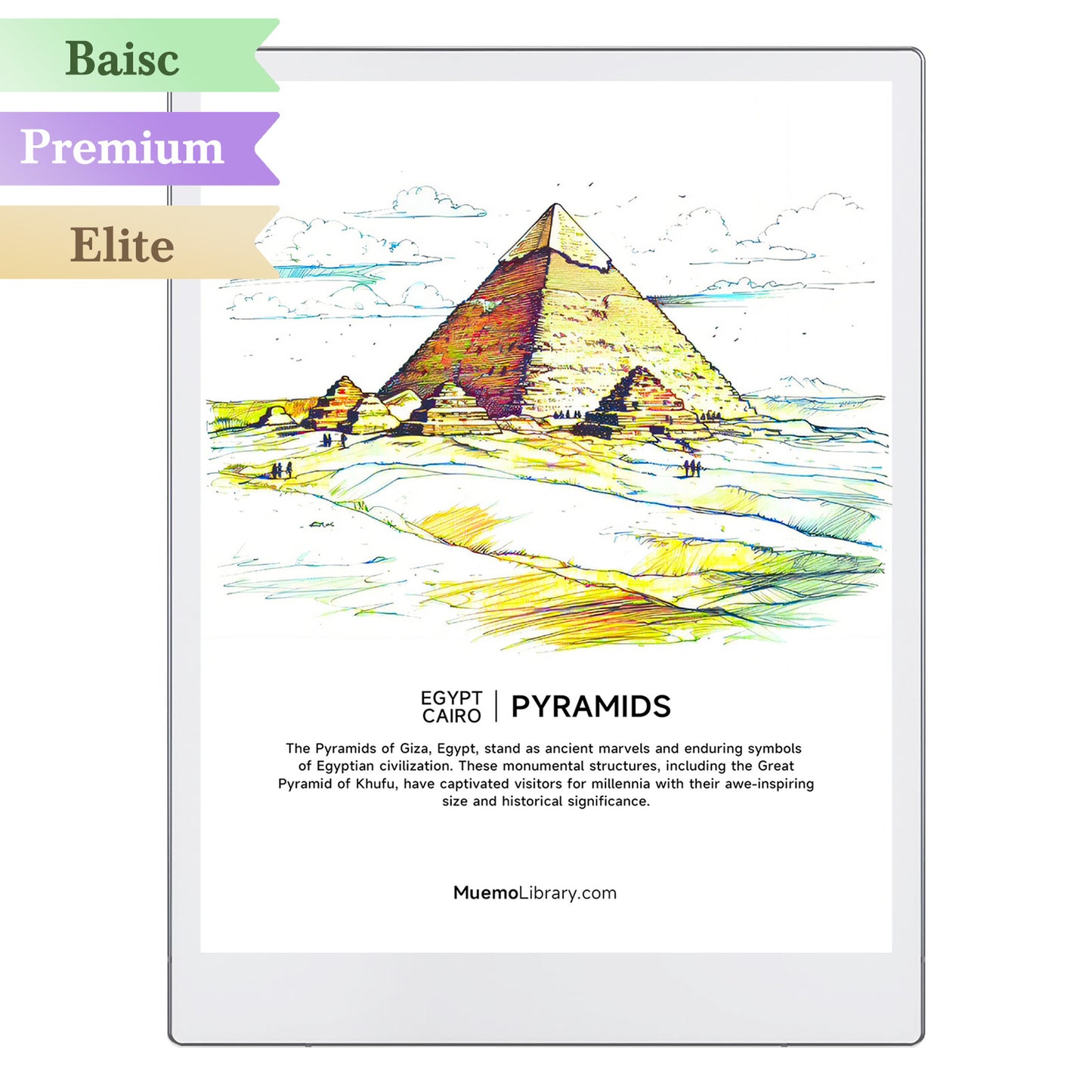 ReMarkable Paper Pro Sleep Screens, Pyramids, 1 PNG
