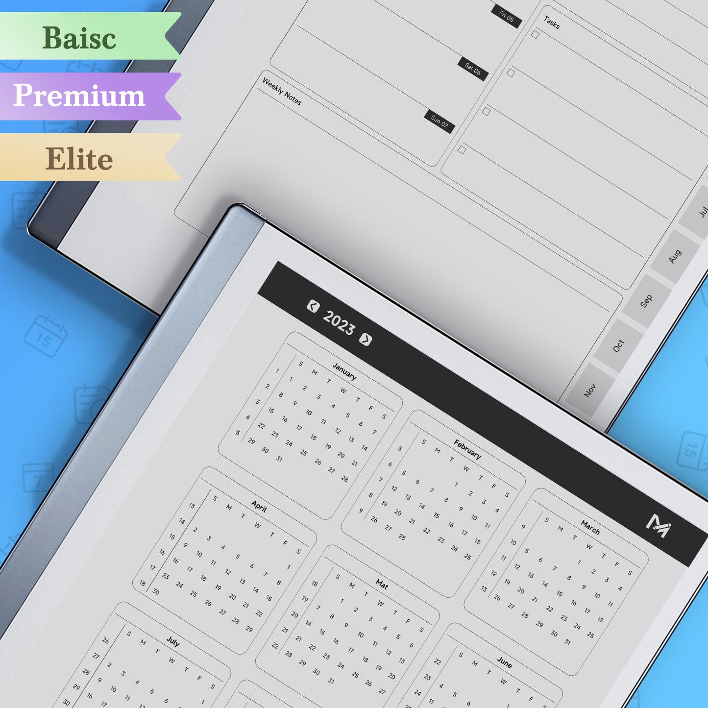 ReMarkable 2 Templates, Weekly Planner2024