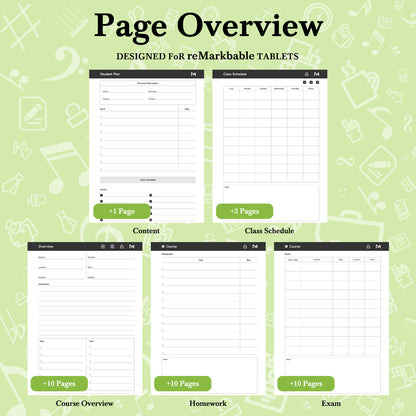 ReMarkable 2 Templates, Student Planner