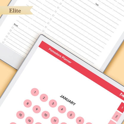 ReMarkable Paper Pro Templates, Pomodoro Planner