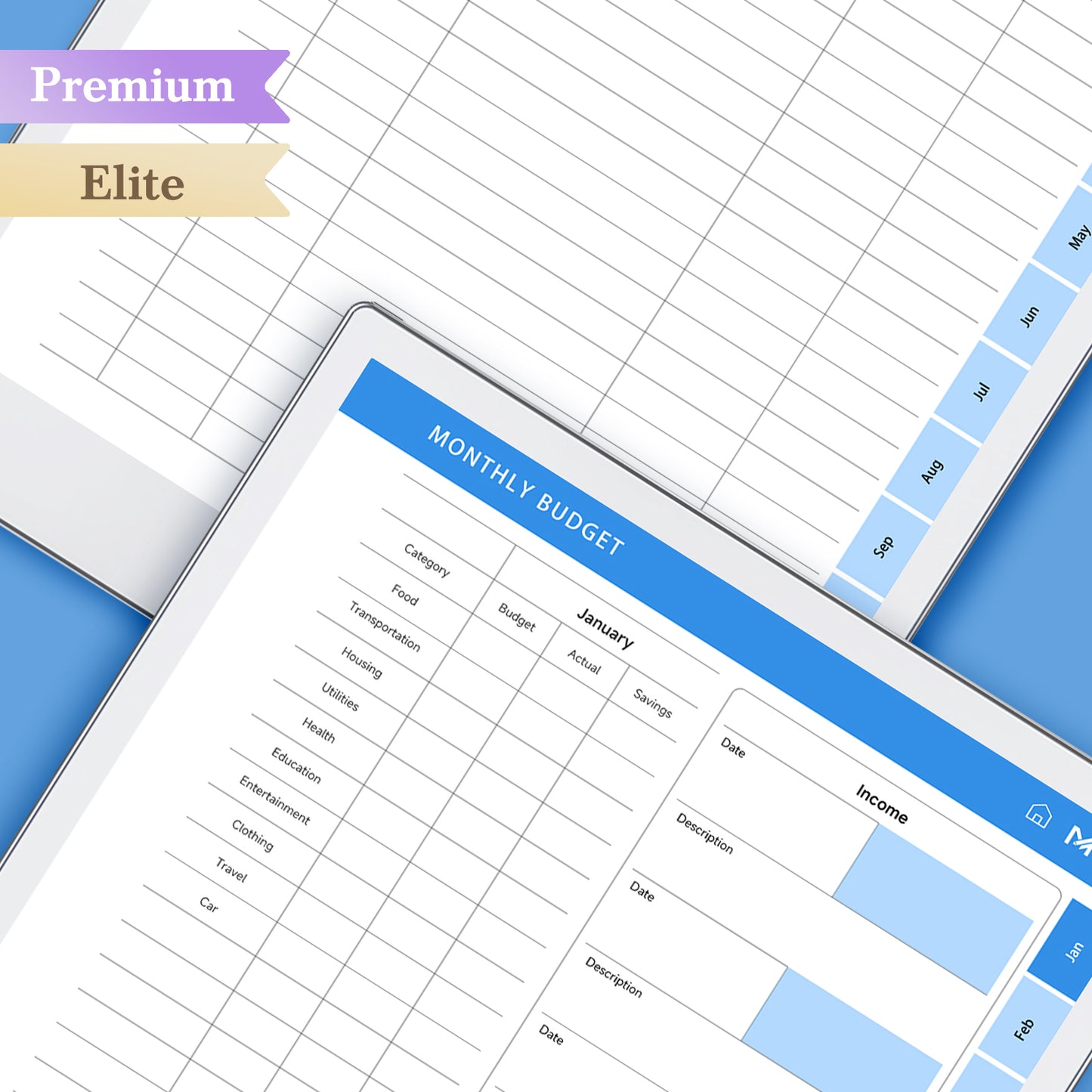 ReMarkable Paper Pro Templates, Financial Tracker