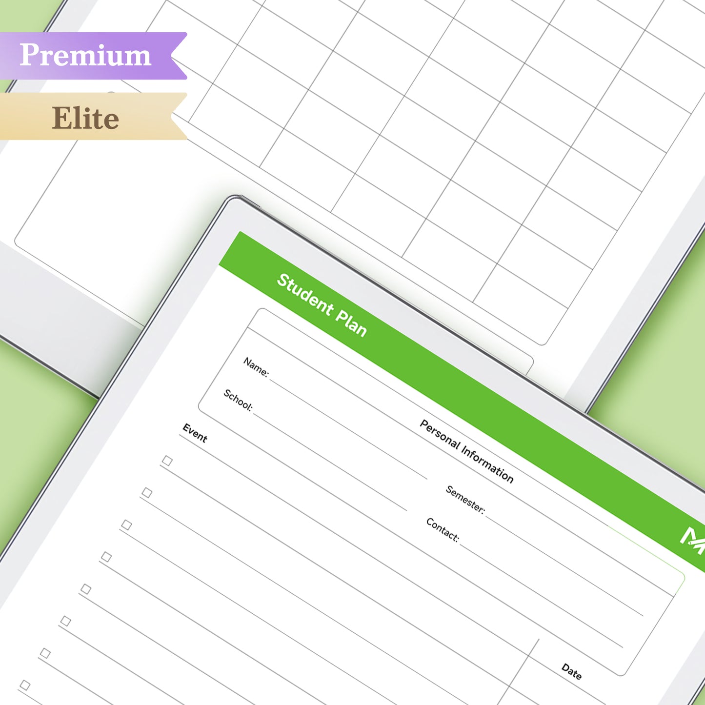 ReMarkable Paper Pro Templates, Student Planner