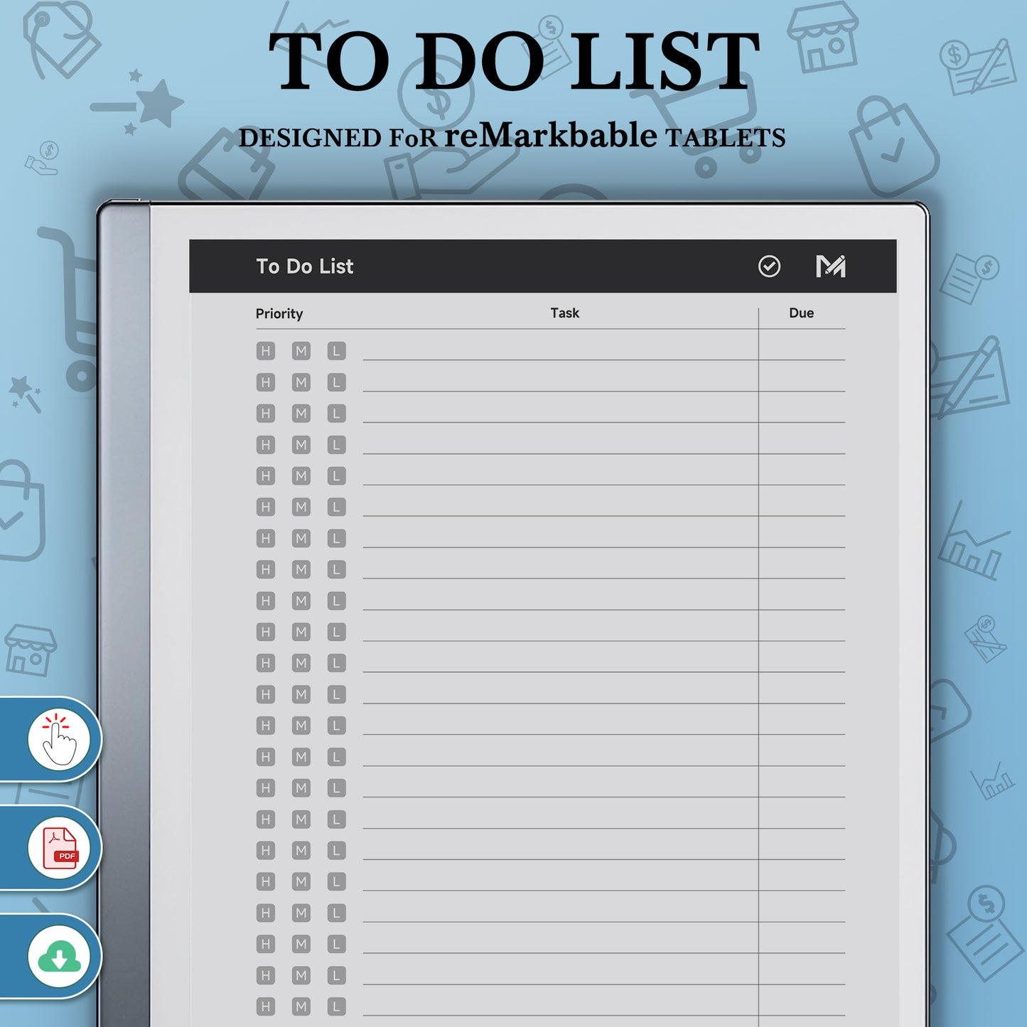 ReMarkable 2 Templates, To Do List