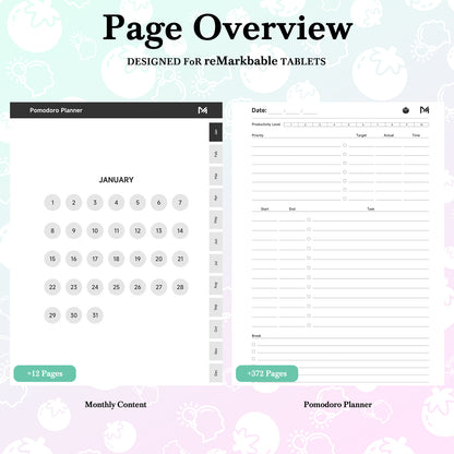 ReMarkable 2 Templates, Pomodoro Planner