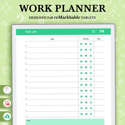 ReMarkable Paper Pro Templates, Work Planner