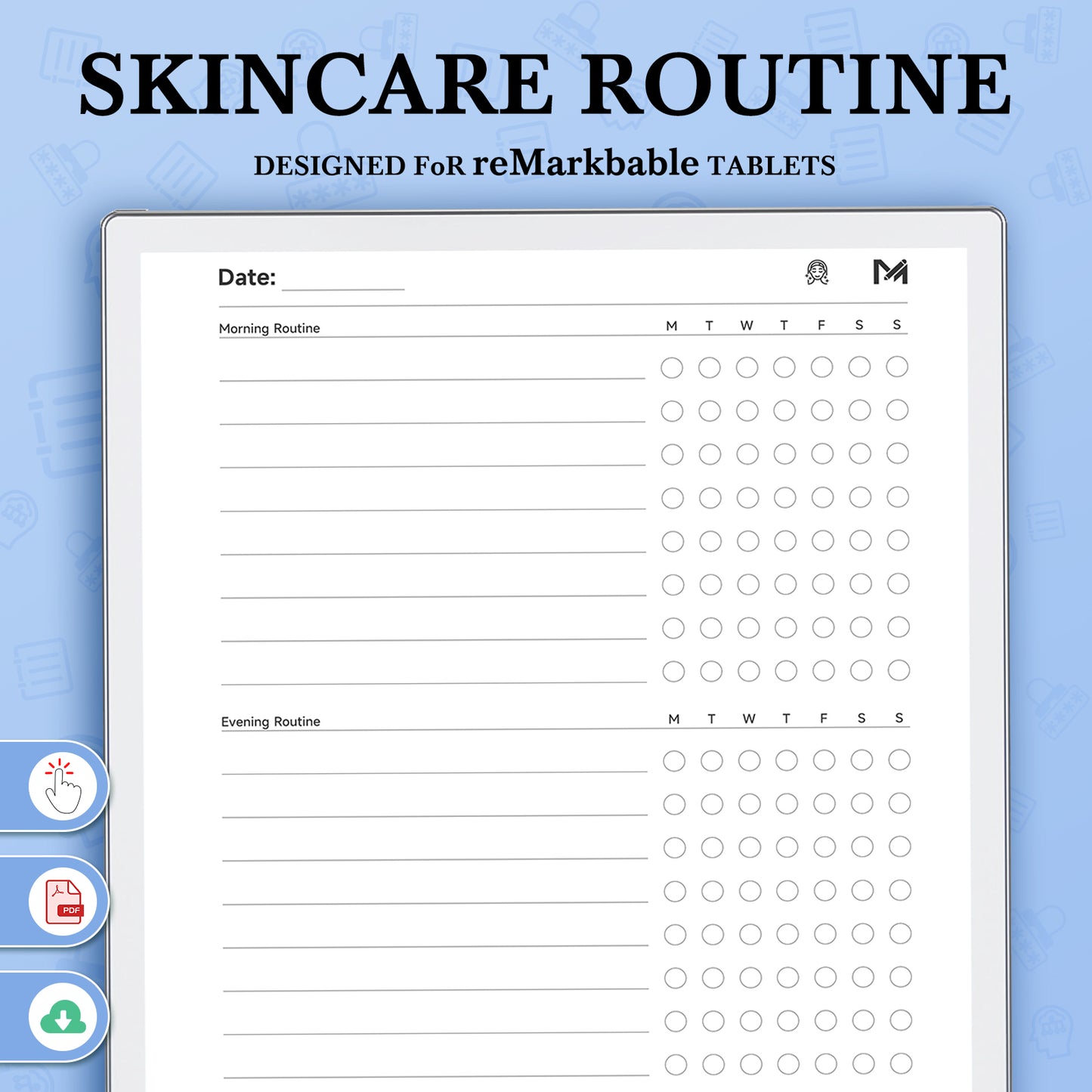 ReMarkable Paper Pro Templates, Skincare Routine