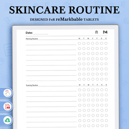 ReMarkable Paper Pro Templates, Skincare Routine