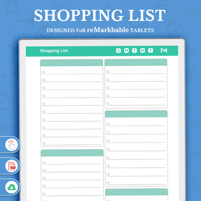 ReMarkable Paper Pro Templates, Shopping List