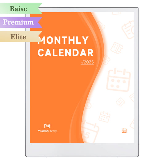 ReMarkable Paper Pro Templates, Monthly Calendar 2025