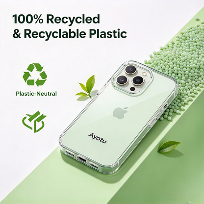 Ayotu Clear Case for iPhone 15 Plus, G‑FORM 13FT Drop Protection MagSafe Compatible Magnetic Phone Cover, 100% Recycled Recyclable Plastic, Plastic‑Neutral Certified Slim Transparent Protective Case