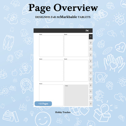 ReMarkable 2 Templates, Hobby Tracker