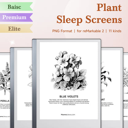 ReMarkable 2 Sleep Screens, 11 PNG Plant