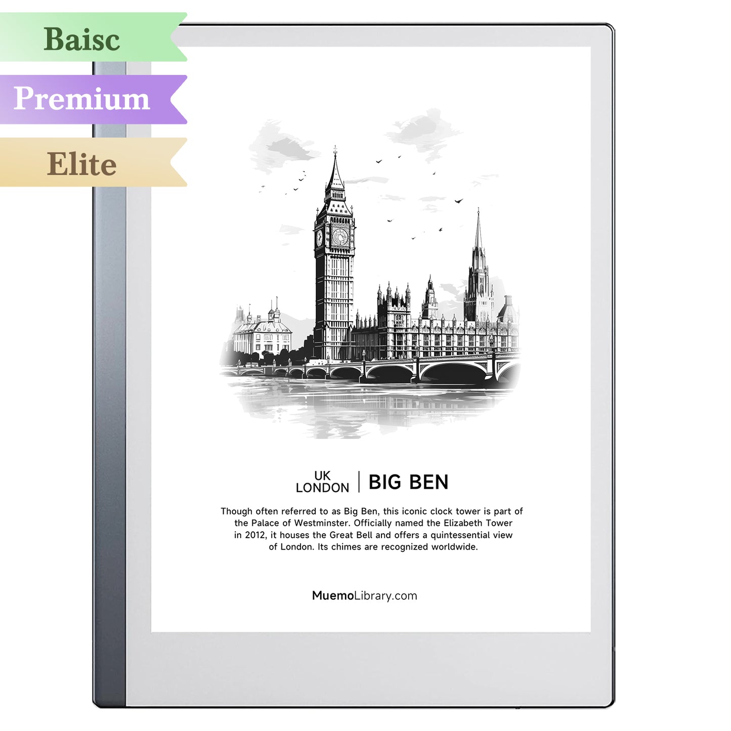 ReMarkable 2 Sleep Screens, Big Ben, 1 PNG