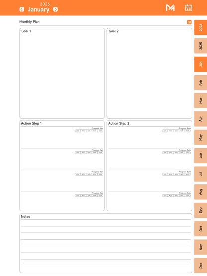 2026 Monthly Planner - Compatible with reMarkable 2, Paper Pro & Paper Pro Move