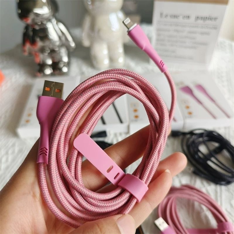 Ayotu 6.6FT (2M) Braided Nylon Charging Cord, USB-A Charger Cable Compatible with iPhone/iPad/iPod, High-Speed Charging & Data Sync, Durable, Tangle-Resistant Cable with Cable Strap