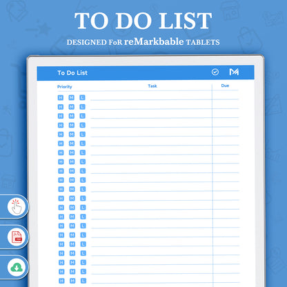 ReMarkable Paper Pro Templates, To Do List