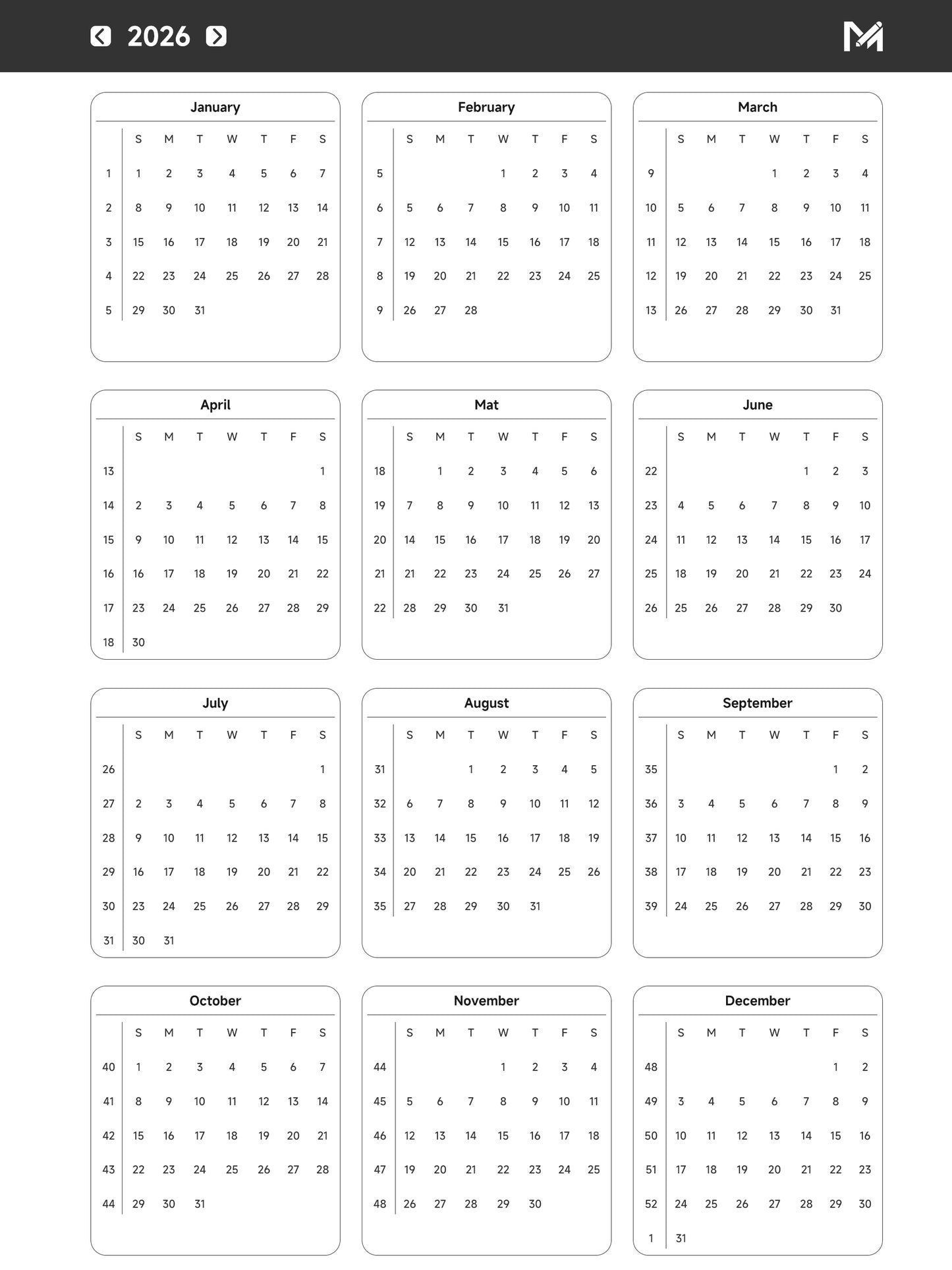 2026 Daily Planner Compatible with reMarkable 2, Paper Pro & Paper Pro Move