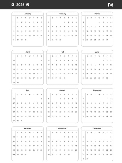 2026 Daily Planner Compatible with reMarkable 2, Paper Pro & Paper Pro Move
